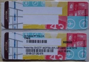 Pro autocollant de COA de Microsoft Windows 7, autocollant global de clé de produit de Windows de secteur