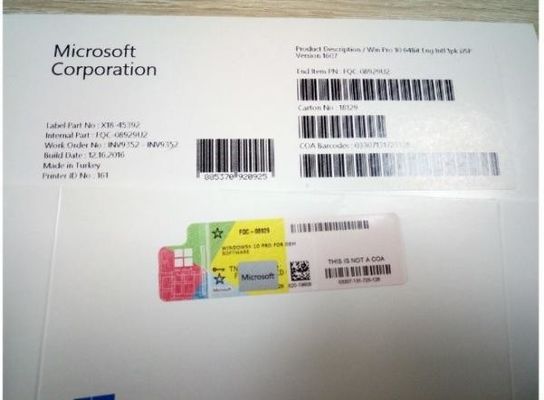 100 bit dell'OEM 64 del pacchetto dell'OEM di Windows 10 di attivazione pro inglese/francese/arabo/Spagnolo