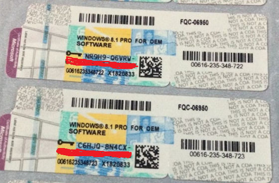 Originele Vensters 8,1 Professionele Productcode COA Microsoft Windows 8,1 Pro Pack