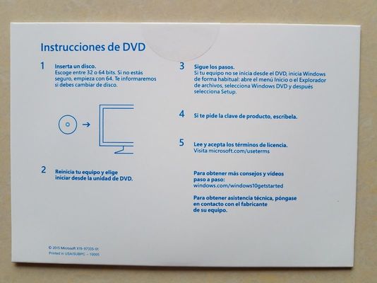 vensters met 64 bits 10 Prooem Pak, Vensters 10 Oem Vergunningssleutel met Multitaal