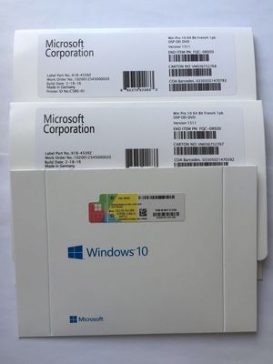 Versione del francese di DVD del bit del pacchetto 64 dell'OEM di Windows 10 di garanzia di tempo di vita pro