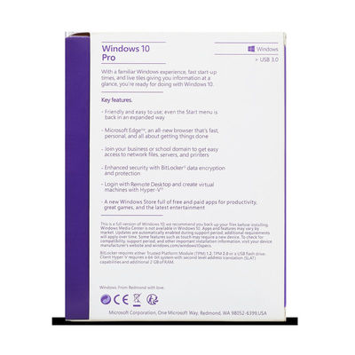 Engels/Koreaans Microsoft Windows 10 Pro Kleinhandelsdoos met USB-Installatie