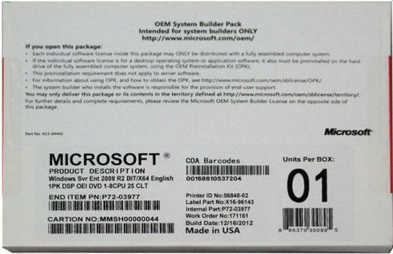 100% de echte Vergunning van het Server 2008 R2 Standard, Vensterserver 2008 Uitgaven