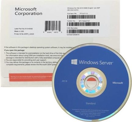 Paquet véritable d'OEM des bits DVD de la norme 64 du serveur 2016 de Microsoft Windows